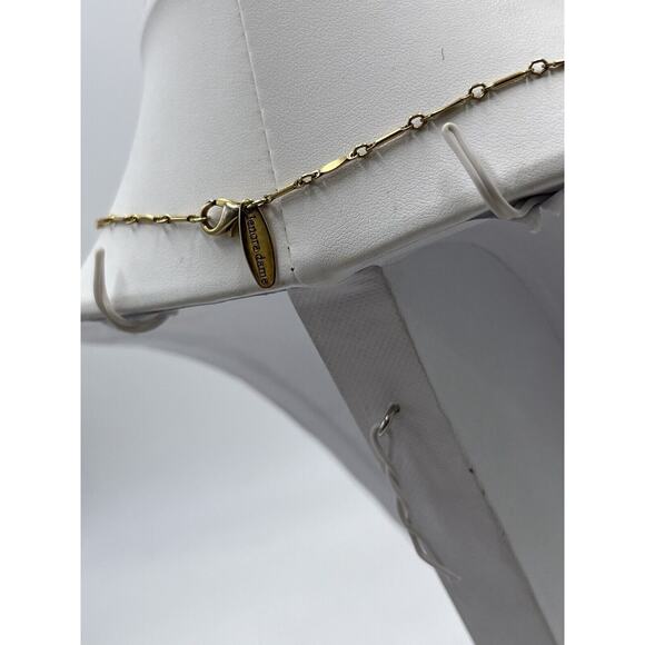 Lenora Dame Designer Beautiful Gold Tone Chain Necklace and Pearl Flower Pendant - Picture 8 of 9